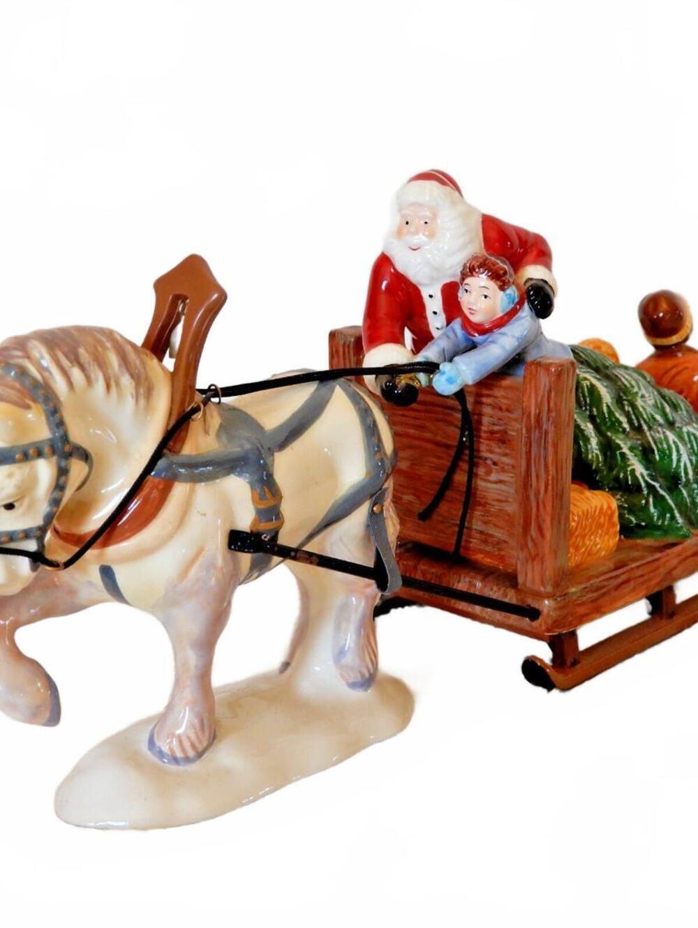 Department 56 Santa Claus On Horse-Drawn Sleigh Figurine Silver Bells